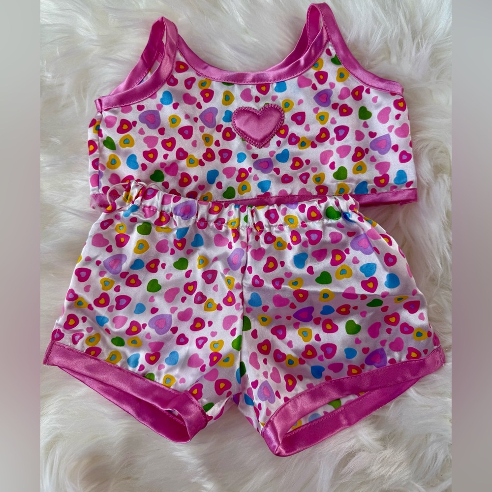 5 for $25! Build-A-Bear Colorful Heart Print Tank and Shorts Set
